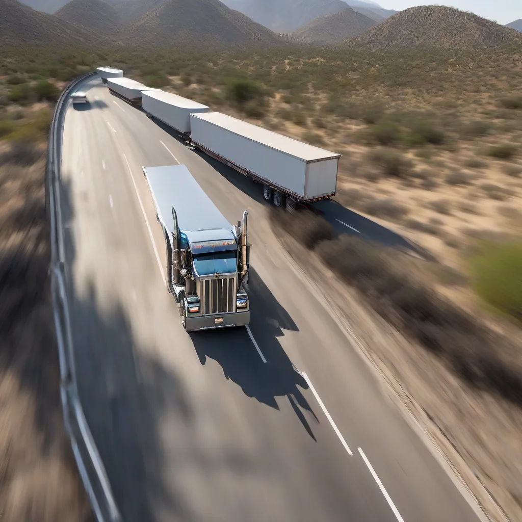 Tránsito en autopista de semirremolque plataforma abierta rumbo a Ciudad de México